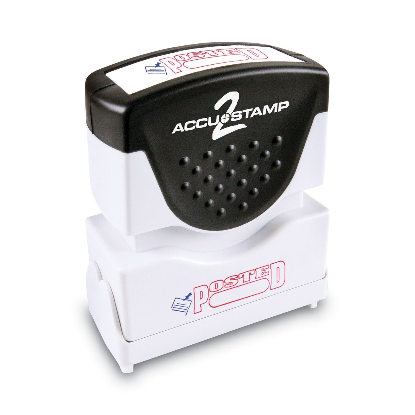 ACCUSTAMP2 Pre-Inked Shutter Stamp, Red/Blue, POSTED, 1.63 x 0.5