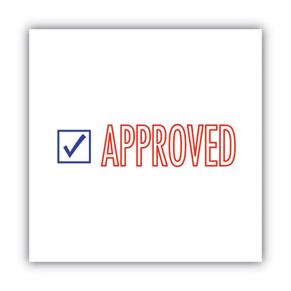 ACCUSTAMP2 Pre-Inked Shutter Stamp, Red/Blue, APPROVED, 1.63 x 0.5