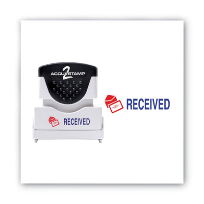 ACCUSTAMP2 Pre-Inked Shutter Stamp, Red/Blue, RECEIVED, 1.63 x 0.5