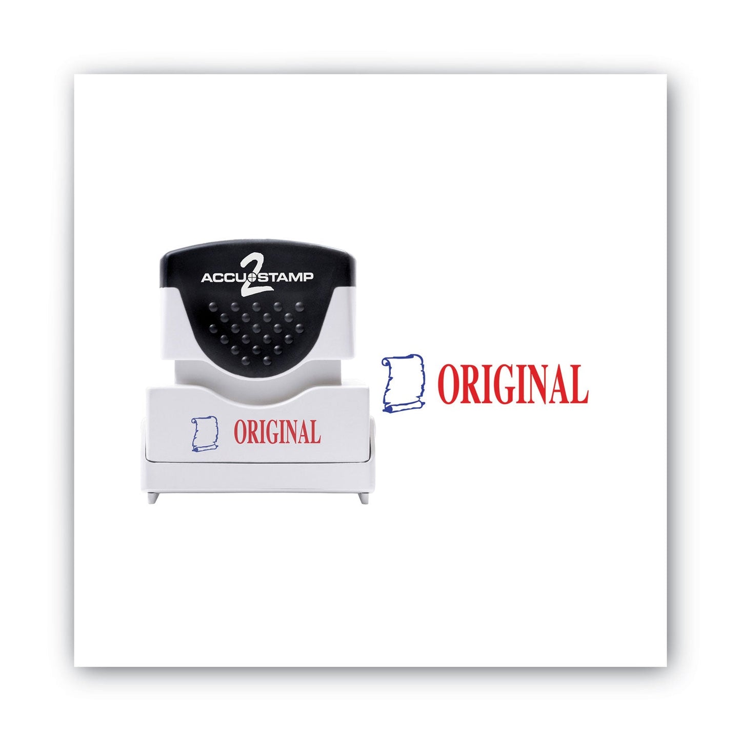 ACCUSTAMP2 Pre-Inked Shutter Stamp, Red/Blue, ORIGINAL, 1.63 x 0.5