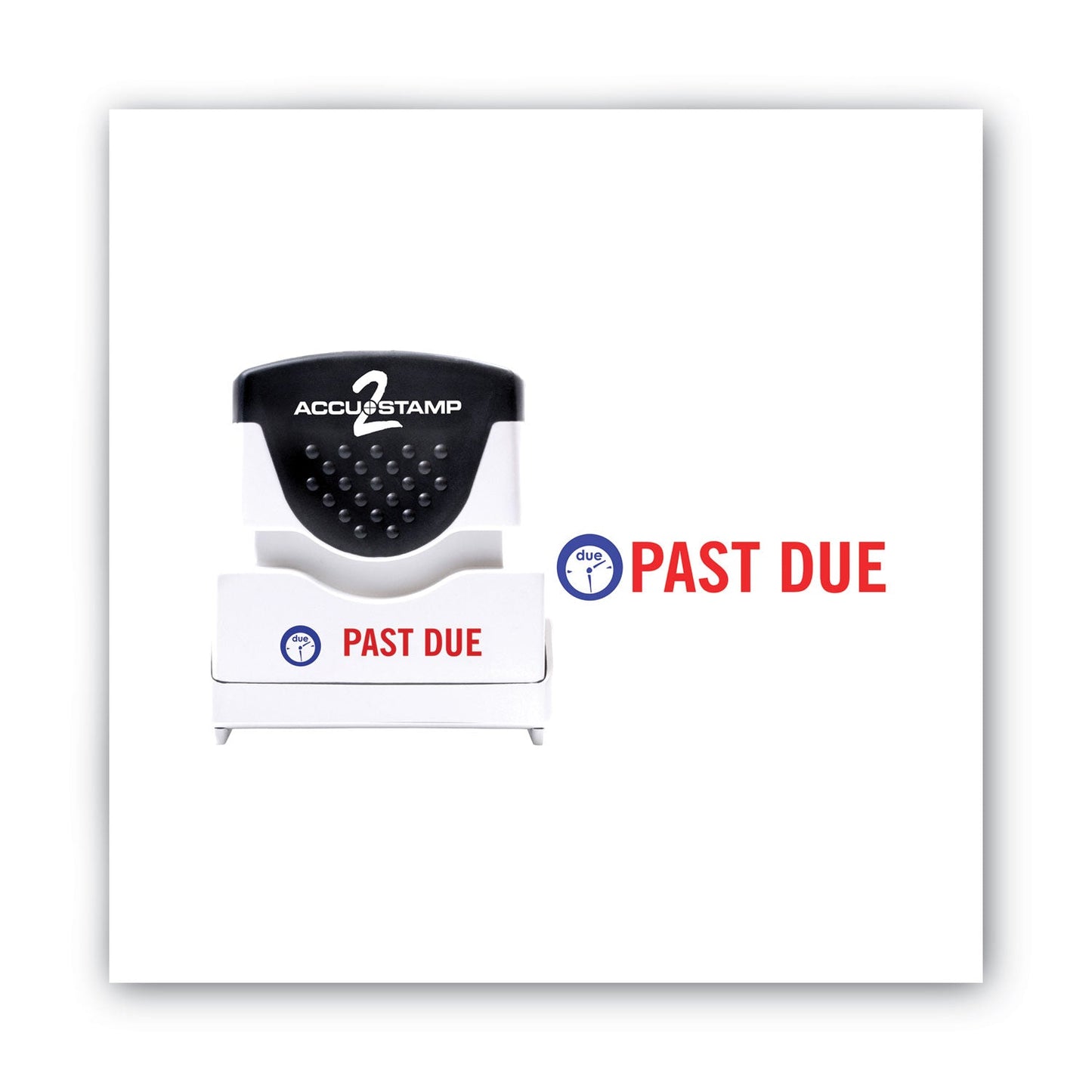 ACCUSTAMP2 Pre-Inked Shutter Stamp, Red/Blue, PAST DUE, 1.63 x 0.5