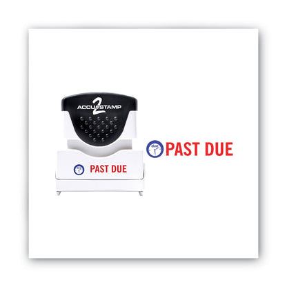 ACCUSTAMP2 Pre-Inked Shutter Stamp, Red/Blue, PAST DUE, 1.63 x 0.5