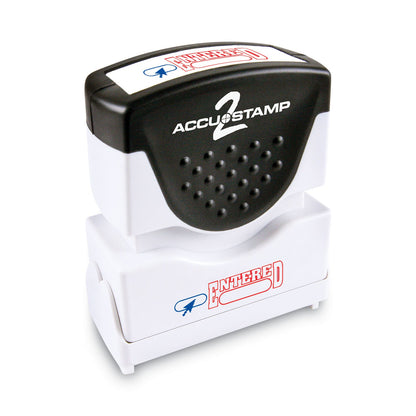 ACCUSTAMP2 Pre-Inked Shutter Stamp, Red/Blue, ENTERED, 1.63 x 0.5