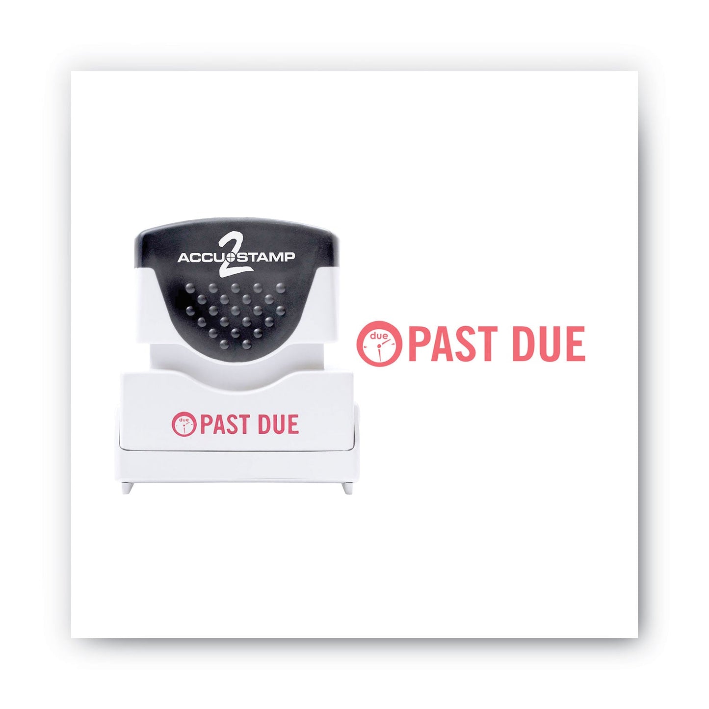 ACCUSTAMP2 Pre-Inked Shutter Stamp, Red, PAST DUE, 1.63 x 0.5