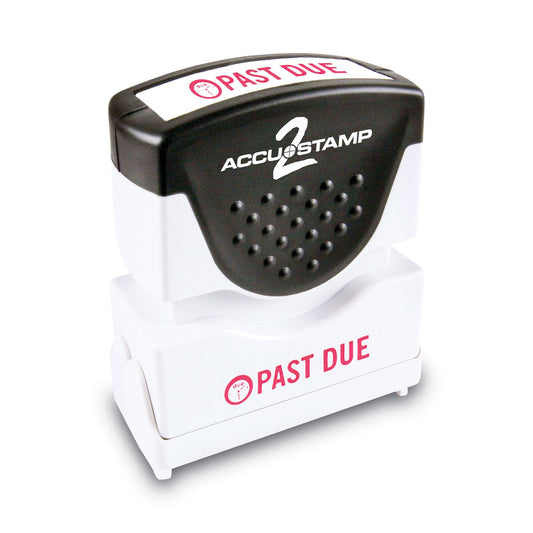 ACCUSTAMP2 Pre-Inked Shutter Stamp, Red, PAST DUE, 1.63 x 0.5