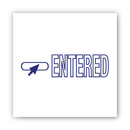 ACCUSTAMP2 Pre-Inked Shutter Stamp, Blue, ENTERED, 1.63 x 0.5