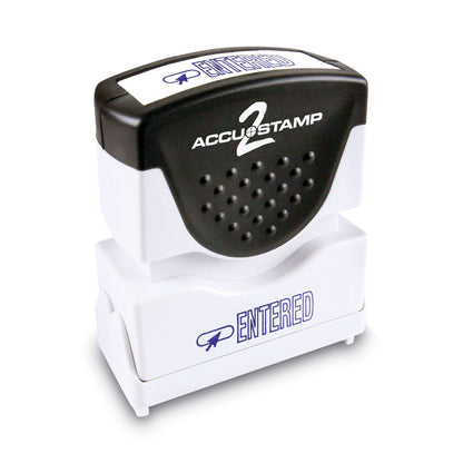 ACCUSTAMP2 Pre-Inked Shutter Stamp, Blue, ENTERED, 1.63 x 0.5