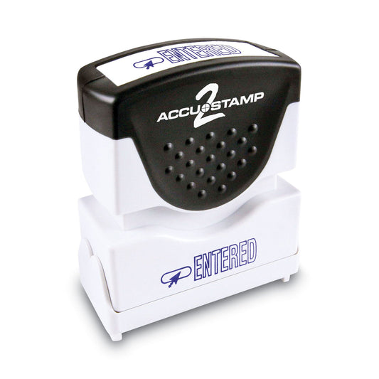ACCUSTAMP2 Pre-Inked Shutter Stamp, Blue, ENTERED, 1.63 x 0.5
