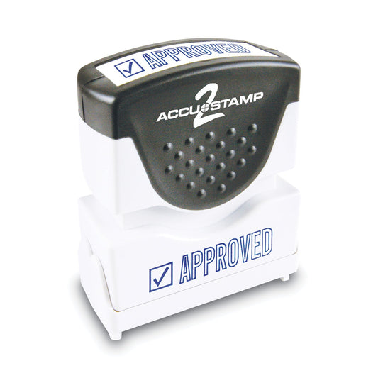 ACCUSTAMP2 Pre-Inked Shutter Stamp, Blue, APPROVED, 1.63 x 0.5