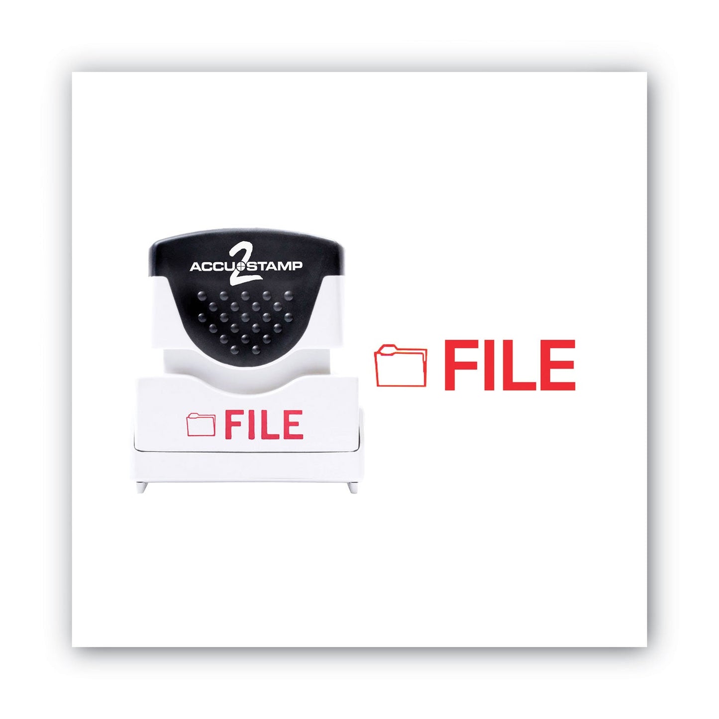 ACCUSTAMP2 Pre-Inked Shutter Stamp, Red, FILE,.63 x 0.5