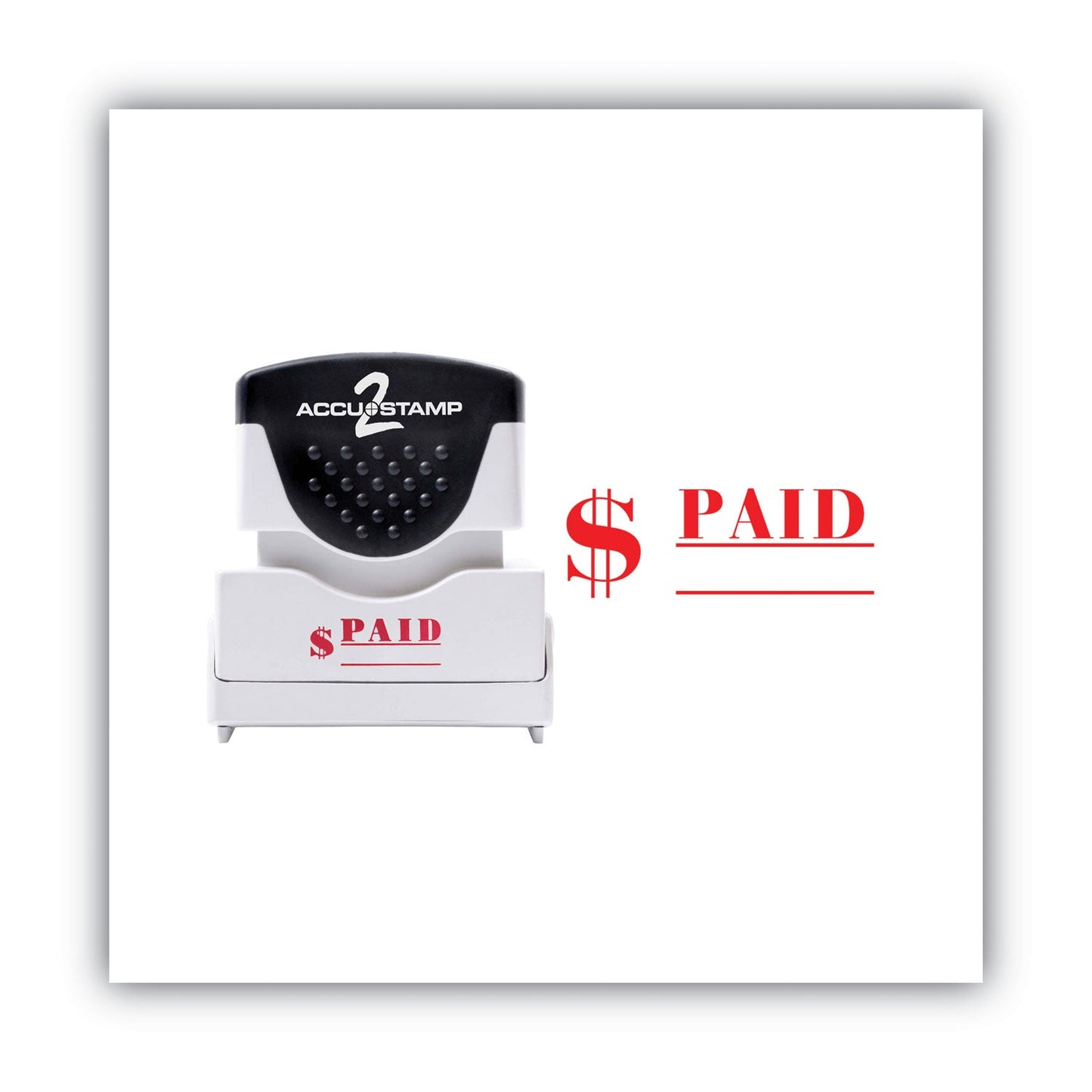 ACCUSTAMP2 Pre-Inked Shutter Stamp, Red, PAID, 1.63 x 0.5