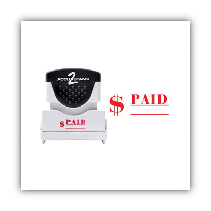 ACCUSTAMP2 Pre-Inked Shutter Stamp, Red, PAID, 1.63 x 0.5