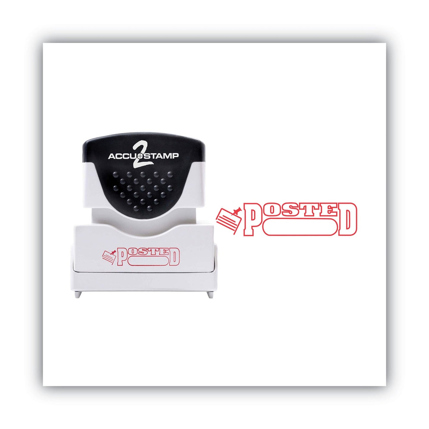 ACCUSTAMP2 Pre-Inked Shutter Stamp, Red, POSTED, 1.63 x 0.5