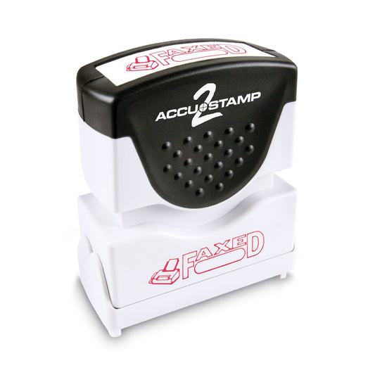 ACCUSTAMP2 Pre-Inked Shutter Stamp, Red, FAXED, 1.63 x 0.5