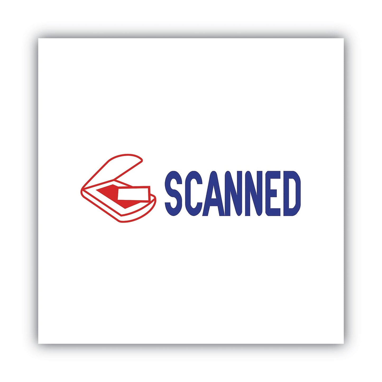 ACCUSTAMP2 Pre-Inked Shutter Stamp, Red/Blue, SCANNED, 1.63 x 0.5