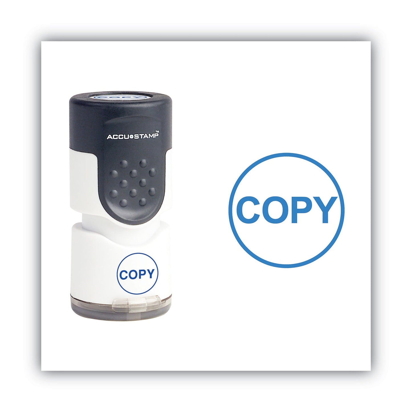 ACCUSTAMP Pre-Inked Round Stamp, COPY, 0.63" dia, Blue
