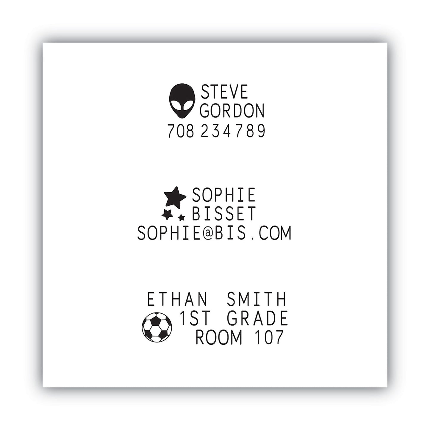 COSCO MINE Textile Stamp, 1.5" x 1.5", Black