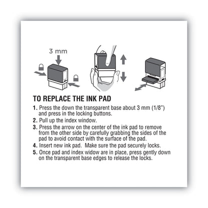 COSCO 2000PLUS Replacement Ink Pad for 2000PLUS 1SI20PGL, 1.63" x 0.25", Black