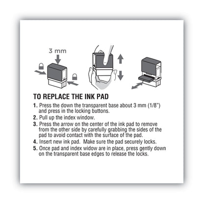 COSCO 2000PLUS Replacement Ink Pad for 2000PLUS 1SI20PGL, 1.63" x 0.25", Red
