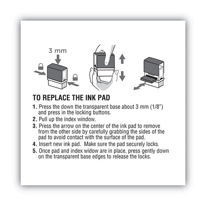 COSCO 2000PLUS Replacement Ink Pad for 2000PLUS 1SI30PGL, 1.94" x 0.25", Black