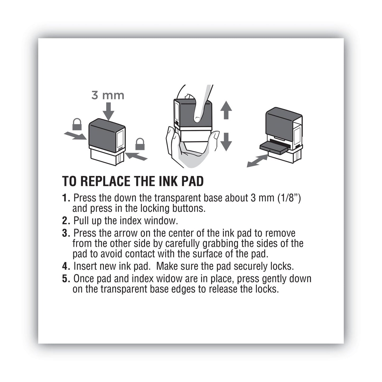 COSCO 2000PLUS Replacement Ink Pad for 2000PLUS 1SI50P, 2.81" x 0.25", Black