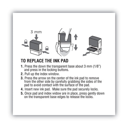 COSCO 2000PLUS Replacement Ink Pad for 2000PLUS 1SI50P, 2.81" x 0.25", Black