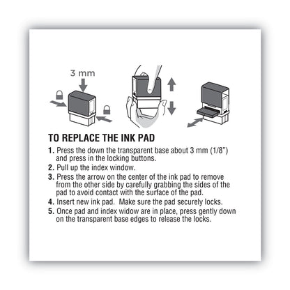 COSCO 2000PLUS Replacement Ink Pad for 2000PLUS 1SI15P, 3" x 0.25", Black