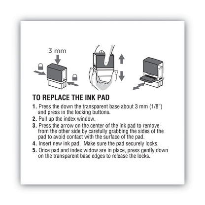COSCO 2000PLUS Replacement Ink Pad for 2000PLUS 1SI15P, 3" x 0.25", Red