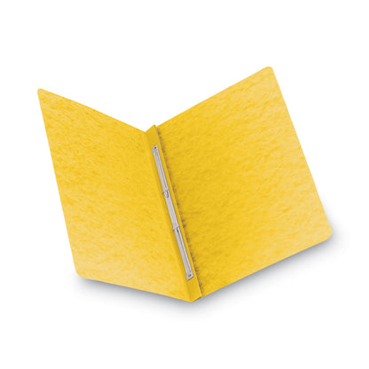 Smead Prong Fastener Premium Pressboard Report Cover, Two-Piece Prong Fastener, 3" Capacity, 8.5 x 11, Yellow/Yellow