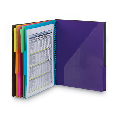 Smead Poly Project Organizer, 12 Letter-Size Sleeves, Gray with Bright Pockets