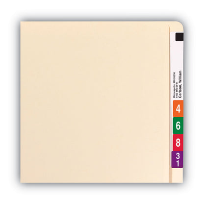 Smead Extended End Tab Manila Folders, Straight Tabs, Letter Size, 0.75" Expansion, Manila, 100/Box