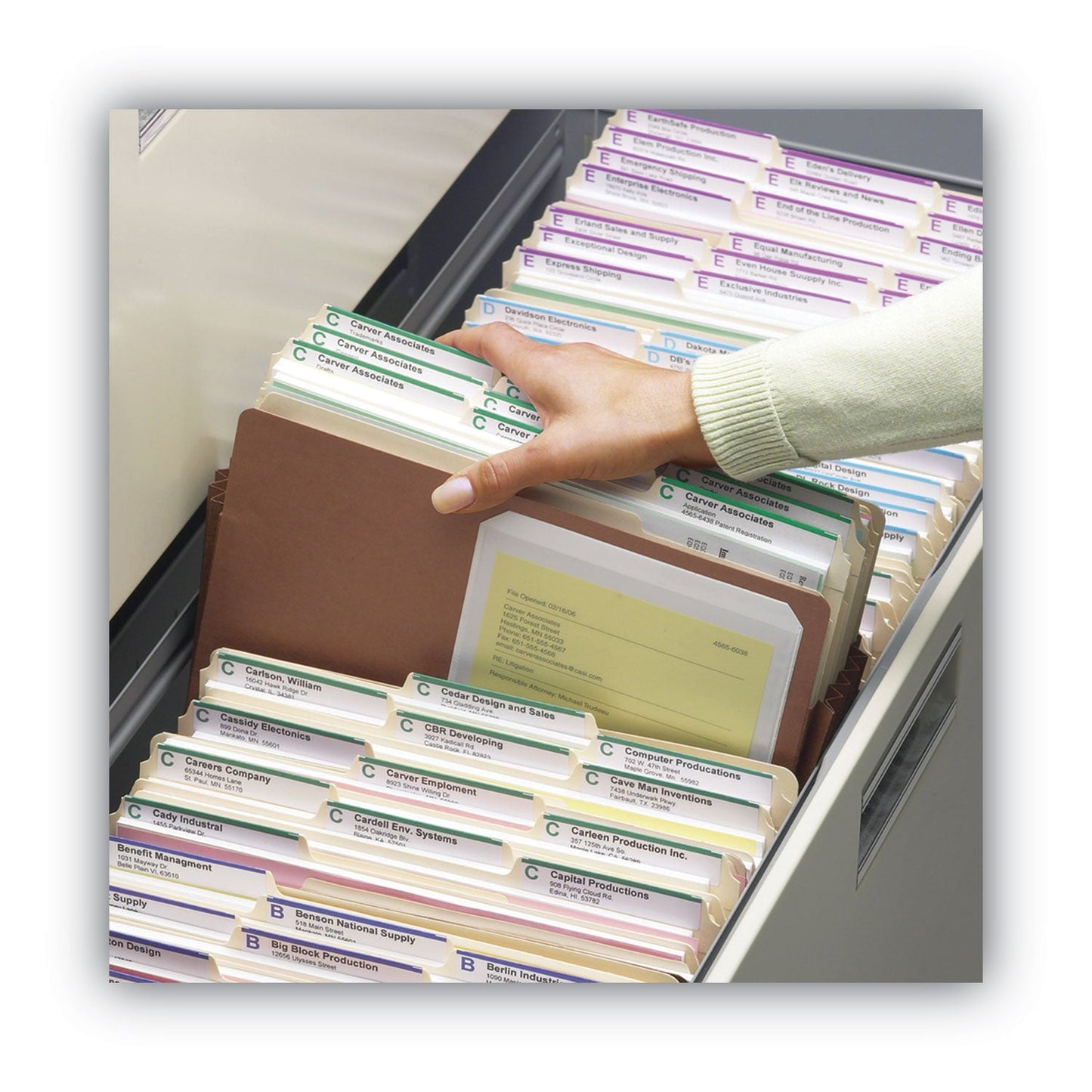 Smead Redrope Drop Front File Pockets, 5.25" Expansion, Letter Size, Redrope, 10/Box