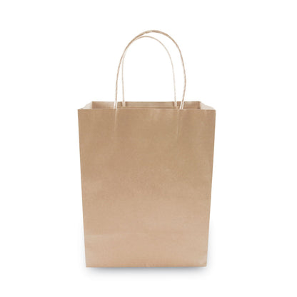 COSCO Premium Shopping Bag, 8" x 4" x 10.25", Brown Kraft, 50/Box