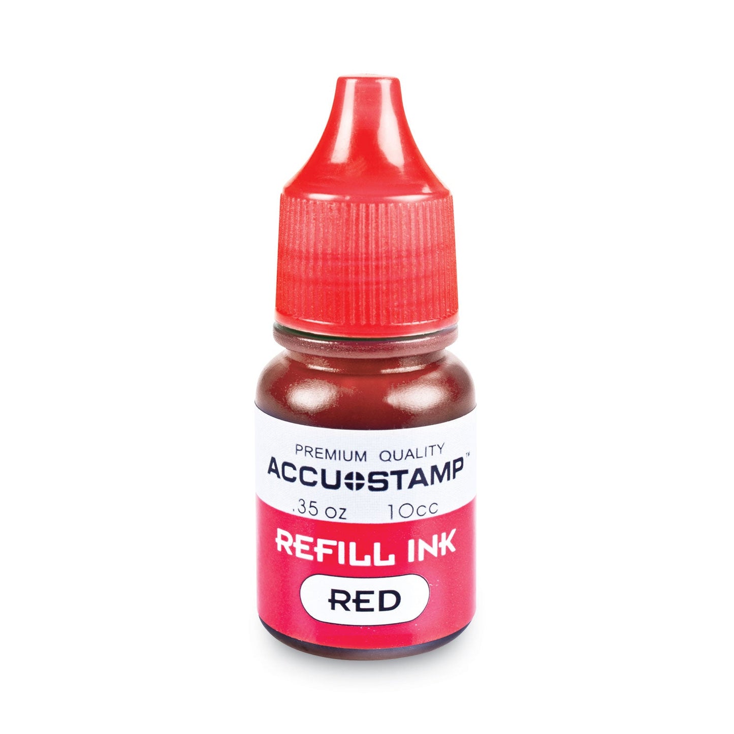 COSCO ACCU-STAMP Gel Ink Refill, 0.35 oz Bottle, Red