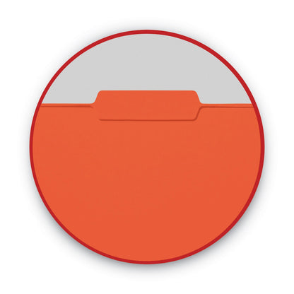 Smead Interior File Folders, 1/3-Cut Tabs: Assorted, Letter Size, 0.75" Expansion, Orange, 100/Box