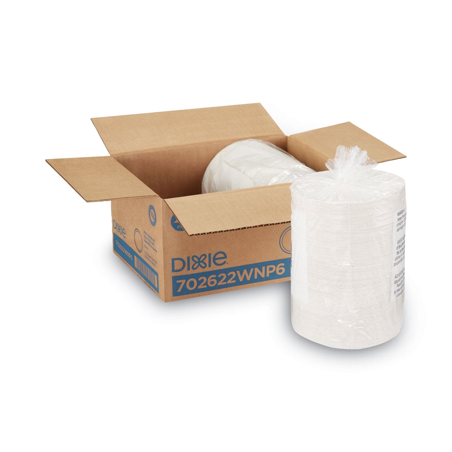Dixie White Paper Plates, 6" dia, 500/Packs, 2 Packs/Carton