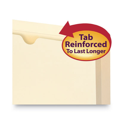 Smead 100% Recycled Top Tab File Jackets, Straight Tab, Legal Size, Manila, 50/Box