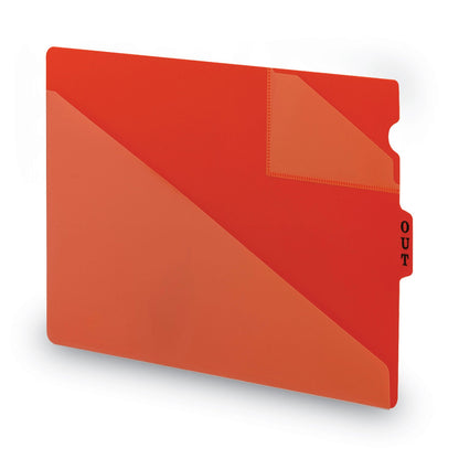 Smead End Tab Poly Out Guides, Two-Pocket Style, 1/3-Cut End Tab, Out, 8.5 x 14, Red, 50/Box