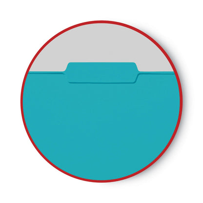 Smead Interior File Folders, 1/3-Cut Tabs: Assorted, Letter Size, 0.75" Expansion, Aqua, 100/Box