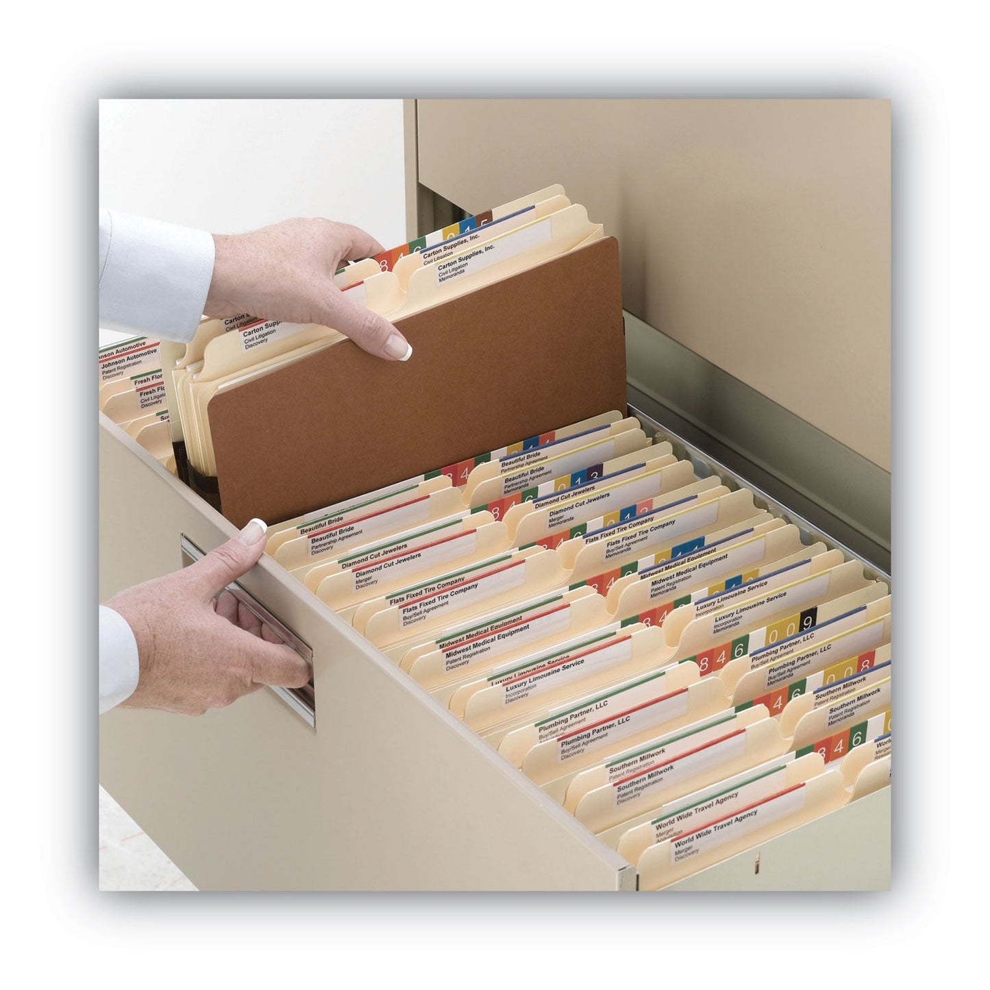 Smead Redrope Drop-Front File Pockets with Fully Lined Gussets, 3.5" Expansion, Letter Size, Redrope, 10/Box