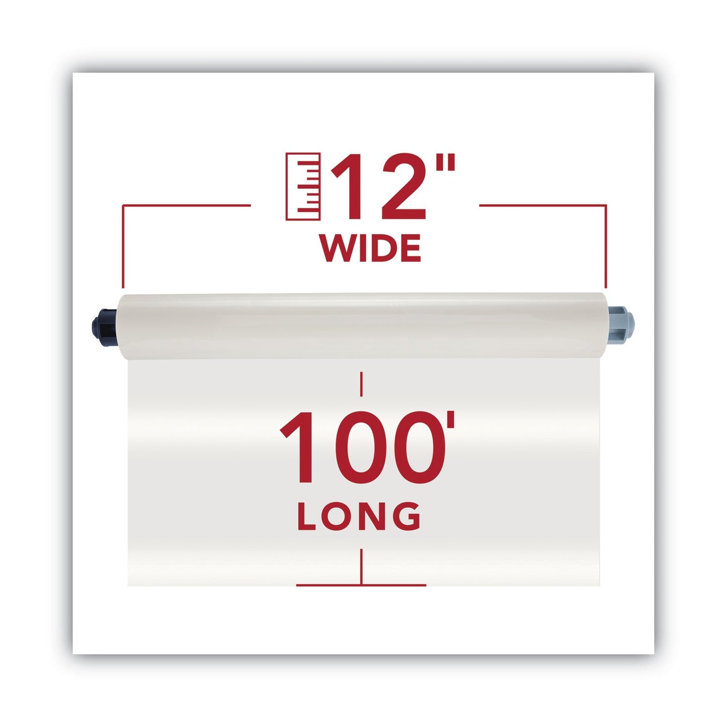 GBC Ultima 35 EZload Roll Film, 5 mil, 12" x 100 ft, Gloss Clear, 2/Box