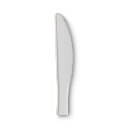 Dixie Plastic Cutlery, Mediumweight Knives, White, 1,000/Carton