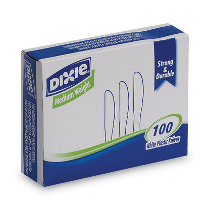 Dixie Plastic Cutlery, Heavy Mediumweight Knife, 100/Box
