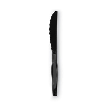 Dixie Plastic Cutlery, Heavy Mediumweight Knives, Black, 1,000/Carton