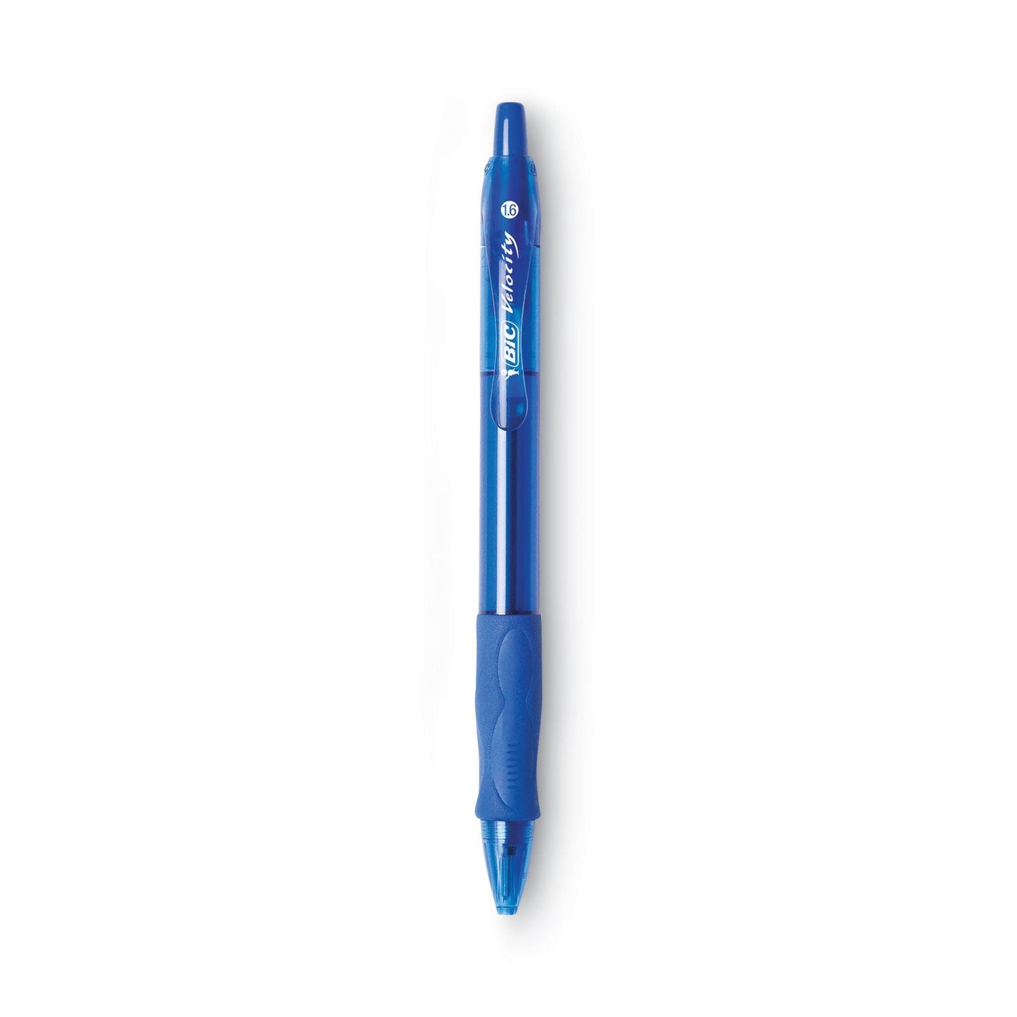 BIC GLIDE Bold Ballpoint Pen, Retractable, Bold 1.6 mm, Blue Ink, Translucent Blue Barrel, Dozen