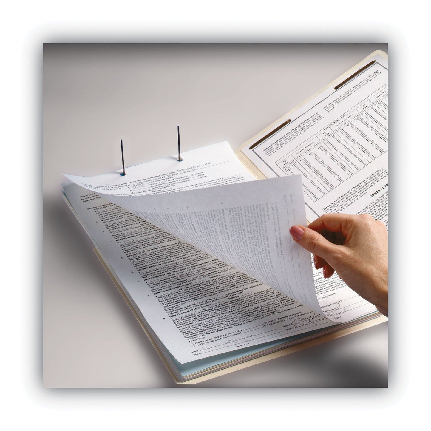 Smead Manila End Tab Fastener Folders with Reinforced Tabs, 11-pt Stock, 2 Fasteners, Legal Size, Manila Exterior, 50/Box