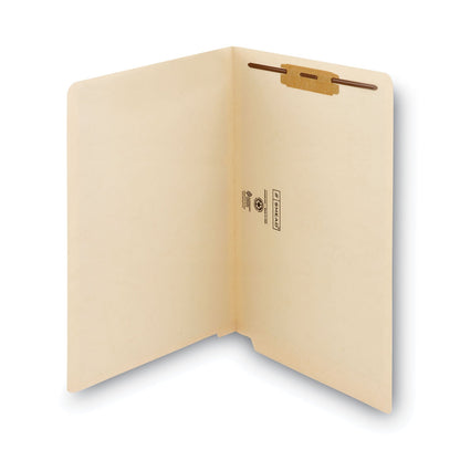 Smead Manila End Tab Fastener Folders with Reinforced Tabs, 11-pt Stock, 1 Fastener, Legal Size, Manila Exterior, 50/Box