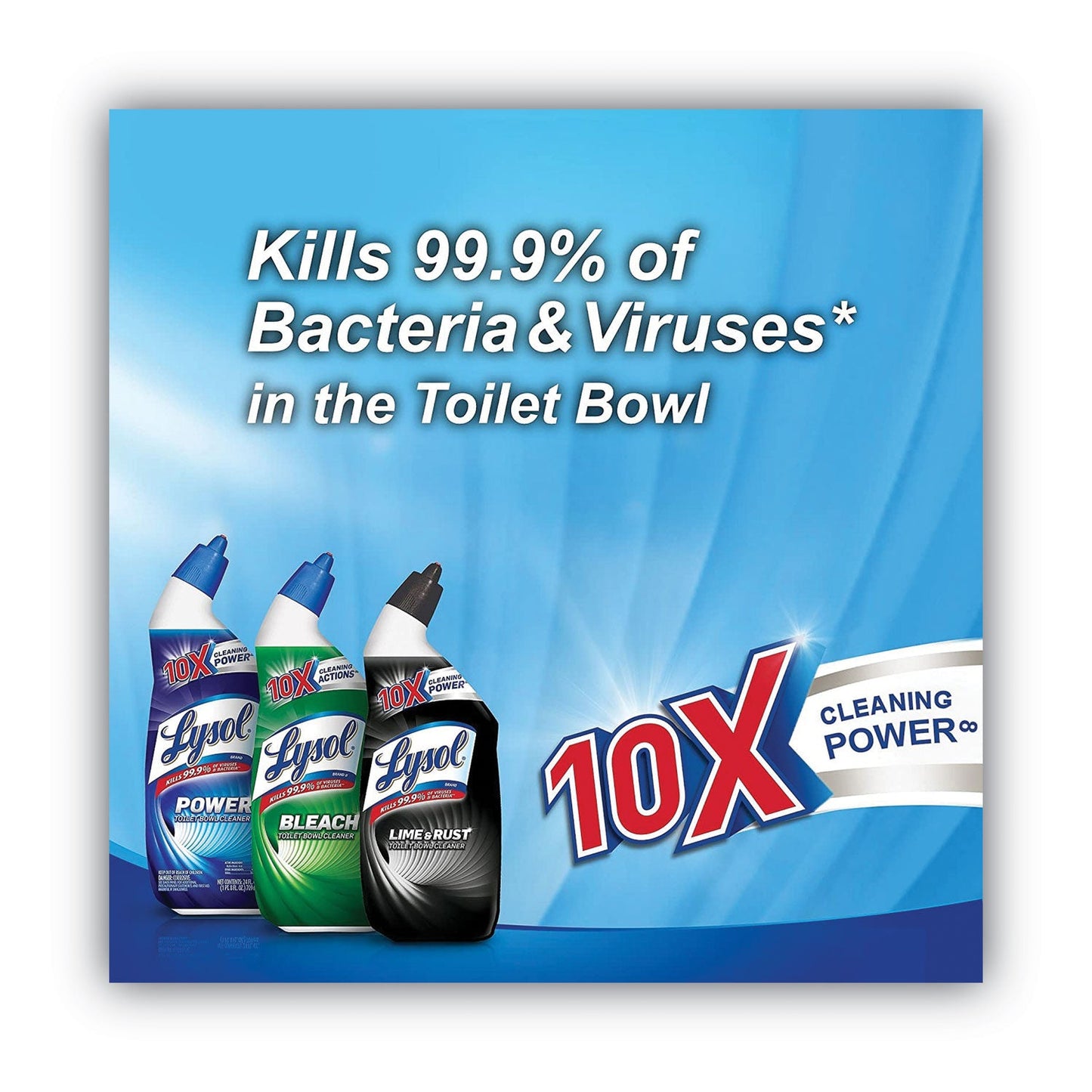 LYSOL Disinfectant Toilet Bowl Cleaner, Wintergreen, 24 oz Bottle, 9/Carton