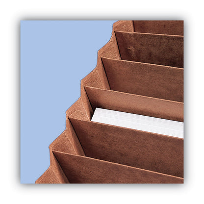 Smead TUFF Expanding Open-Top Stadium File, 21 Sections, 1/21-Cut Tabs, Legal Size, Redrope