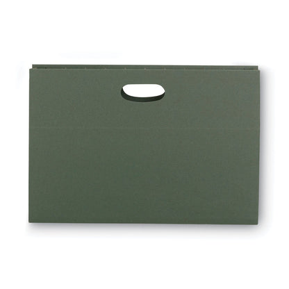 Smead Hanging Pockets with Full-Height Gusset, 1 Section, 1.75" Capacity, Legal Size, Standard Green, 25/Box